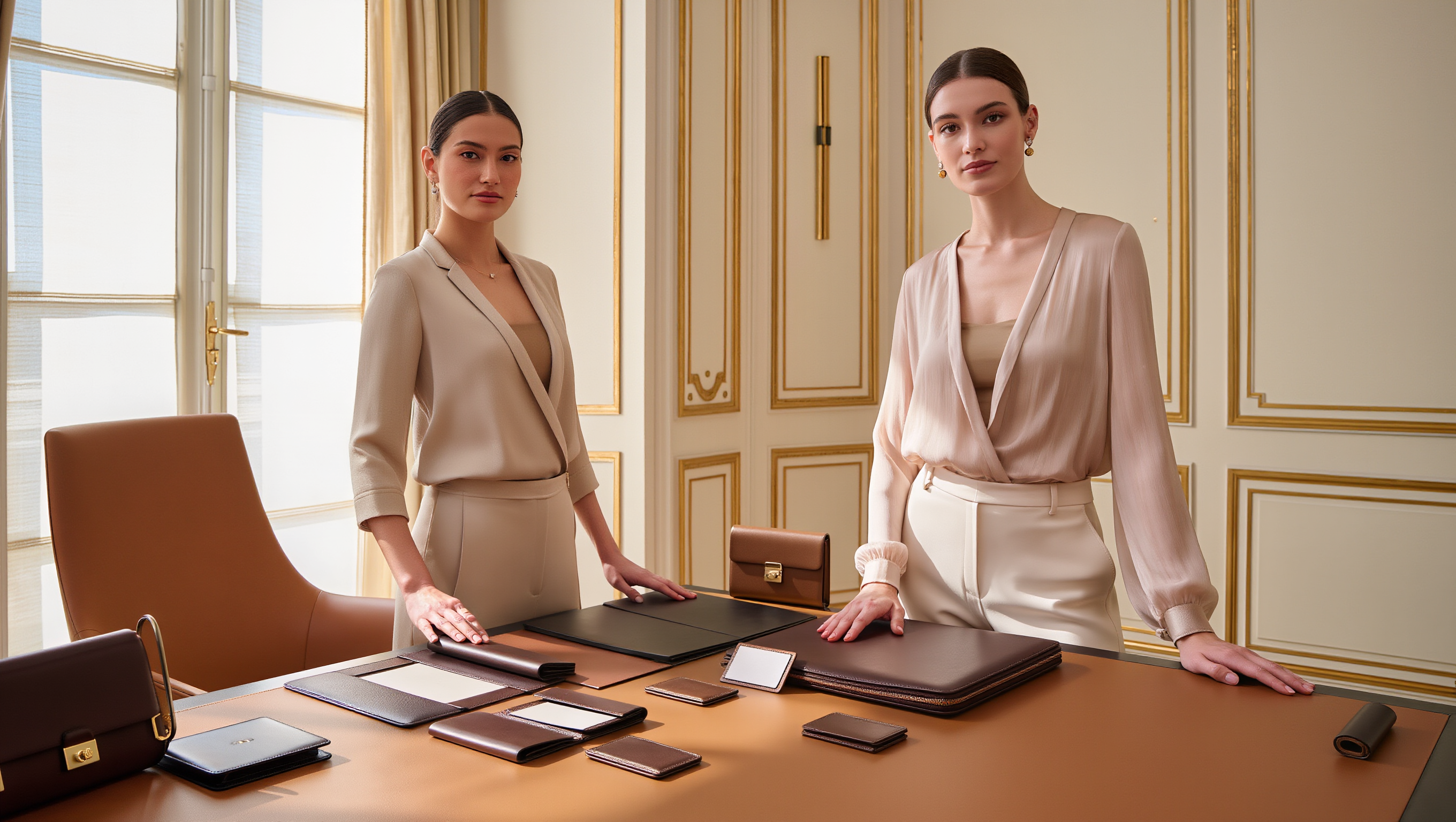 Discover elegant leather accessories designed to elevate your office bag: card holders, pouches, document sleeves, organizers and more. Timeless design, European quality, fast delivery.