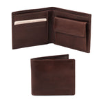 Portefeuille homme DOPPIO en cuir pleine fleur 2 volets
