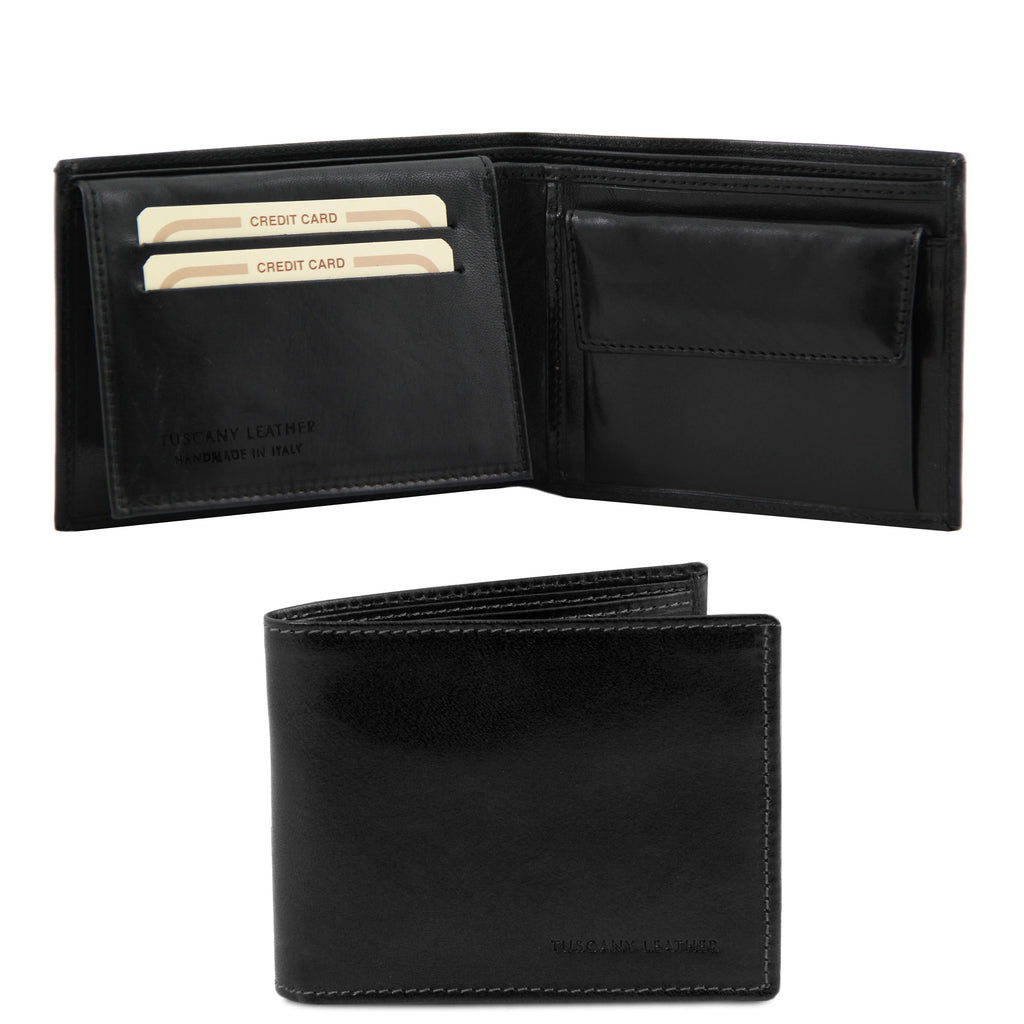 Portefeuille homme TRIPLO en cuir pleine fleur 3 volets