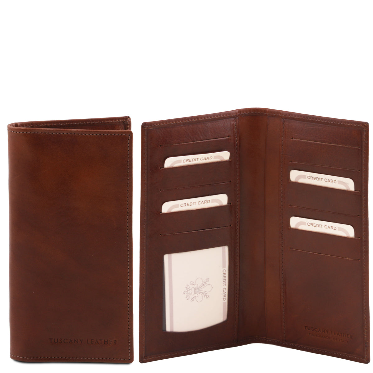 Portefeuille vertical homme UNDICI en cuir pleine fleur