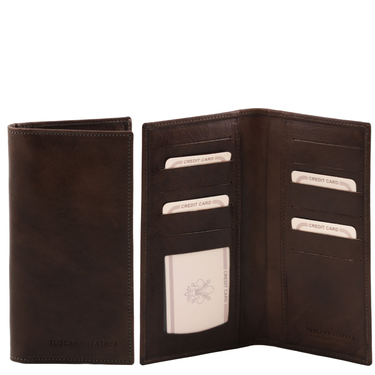 Portefeuille vertical homme UNDICI en cuir pleine fleur Image principale du produit