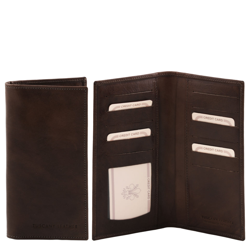 Portefeuille vertical homme UNDICI en cuir pleine fleur