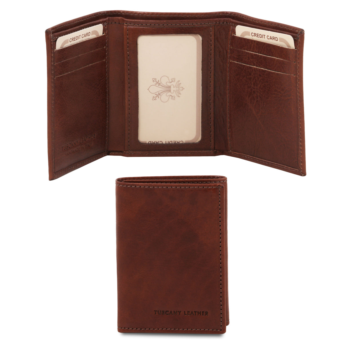 Portefeuille homme NOVE en cuir pleine fleur 3 volets