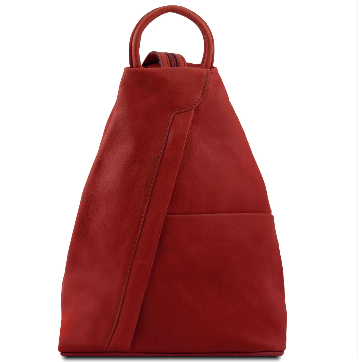 Sac à dos femme SHANGHAI épuré en cuir véritable pleine fleur