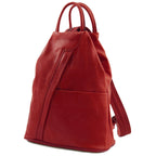 Sac à dos femme SHANGHAI épuré en cuir véritable pleine fleur