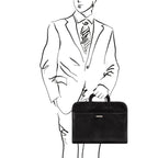 Serviette conférencier homme cuir pleine fleur A4 SORRENTO