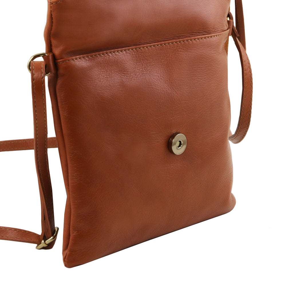 ALVÉA — Sac bandoulière en cuir pleine fleur avec pompon