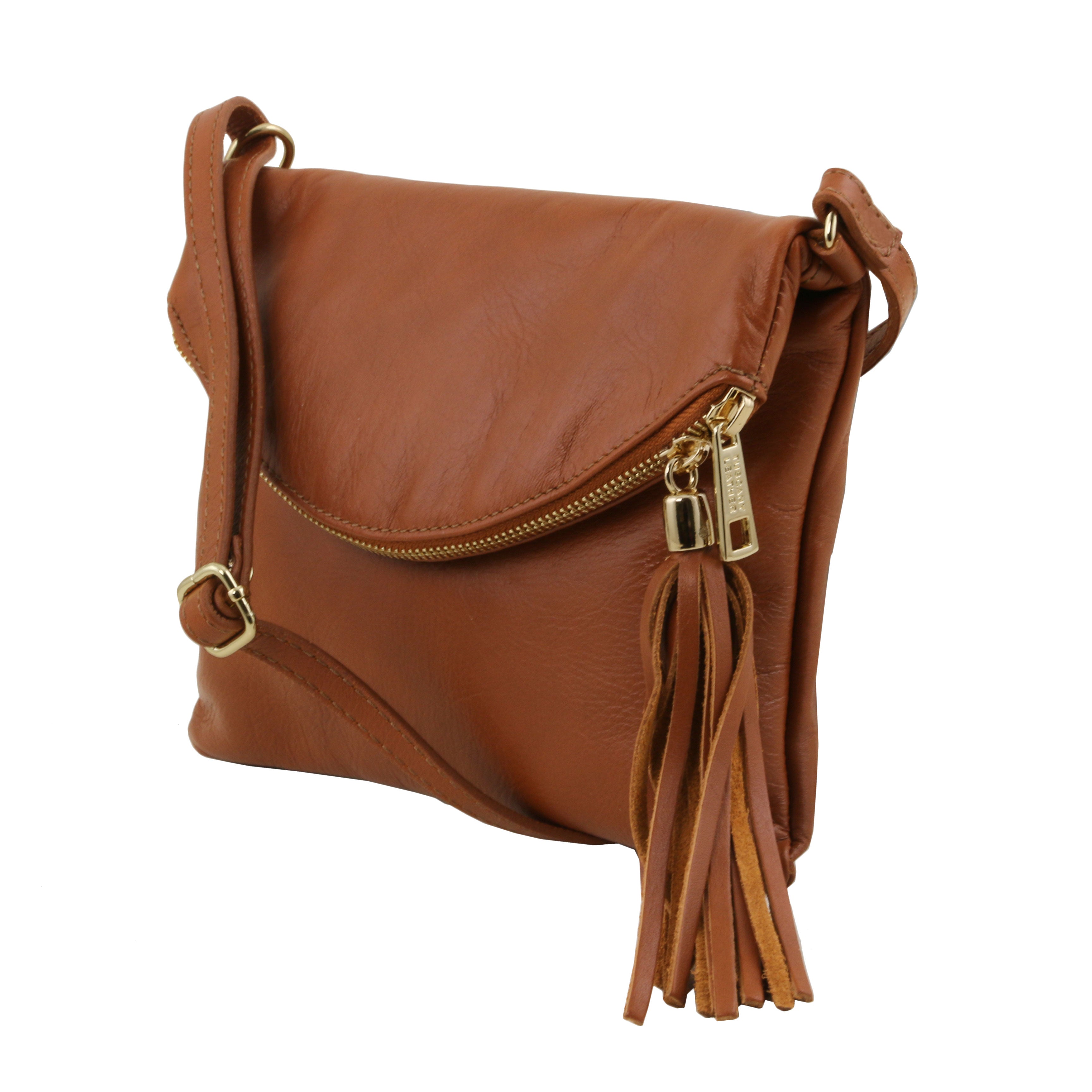 ALVÉA — Sac bandoulière en cuir pleine fleur avec pompon Image secondaire du produit