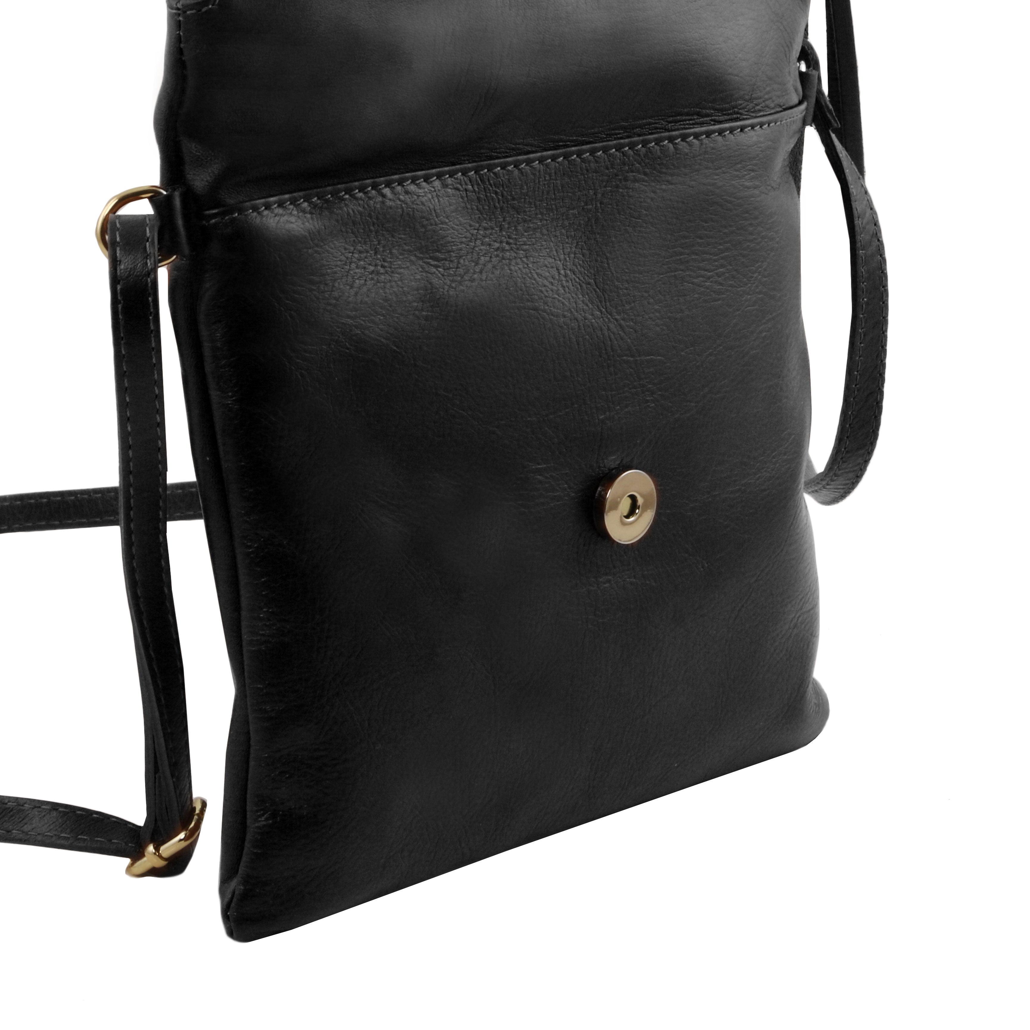 ALVÉA — Sac bandoulière en cuir pleine fleur avec pompon