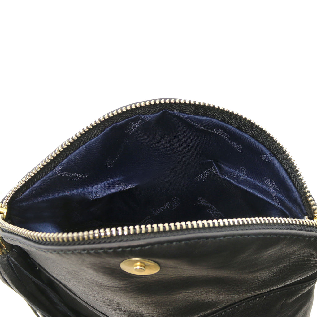 ALVÉA — Sac bandoulière en cuir pleine fleur avec pompon