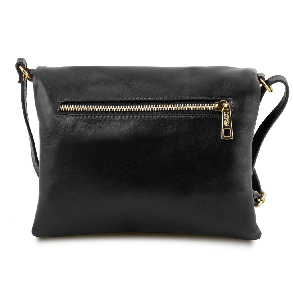 ALVÉA — Sac bandoulière en cuir pleine fleur avec pompon