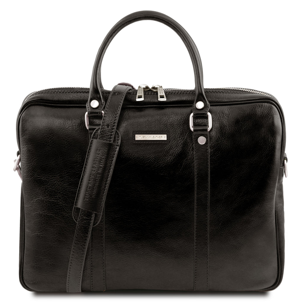 Serviette ordinateur homme cuir pleine fleur 15 pouces PRATO