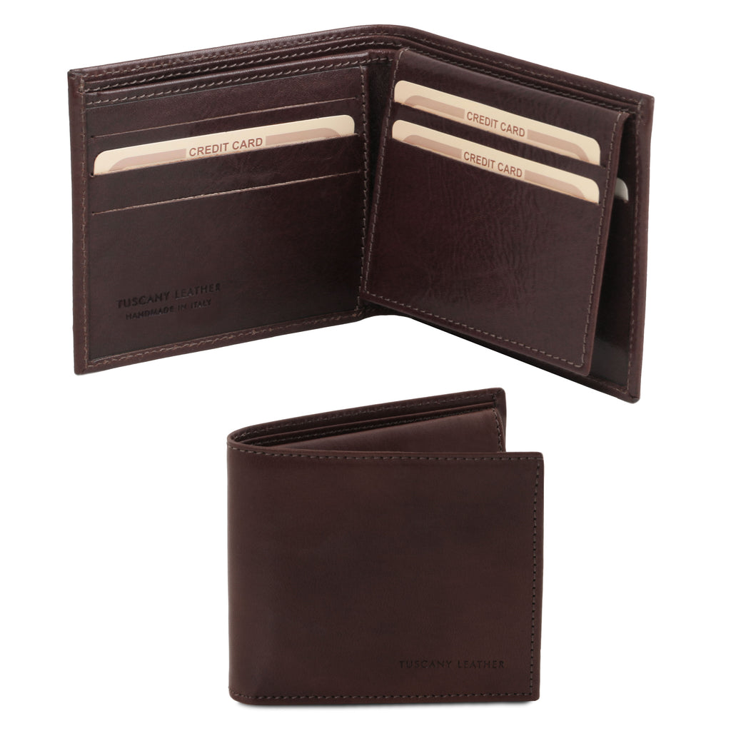 Portefeuille homme TRIO en cuir pleine fleur 3 volets