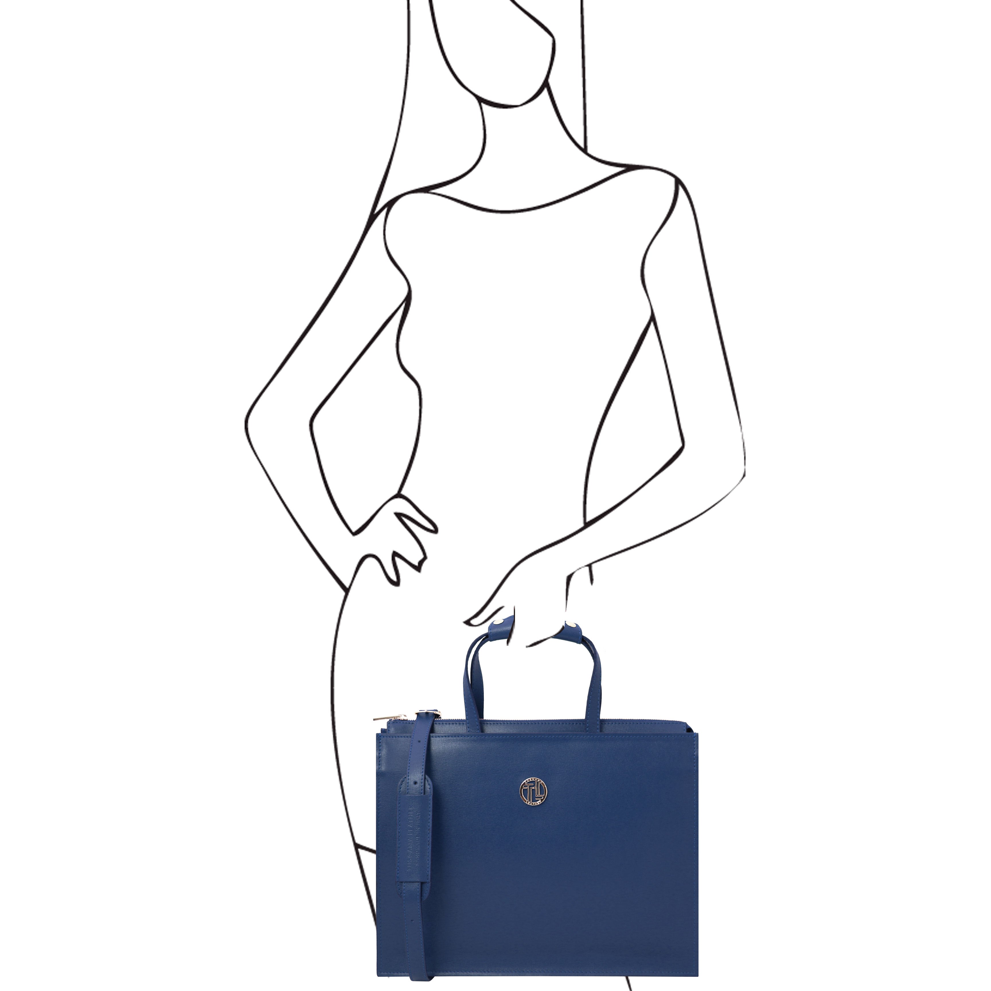 PALERMO — Serviette business en cuir Saffiano 3 compartiments