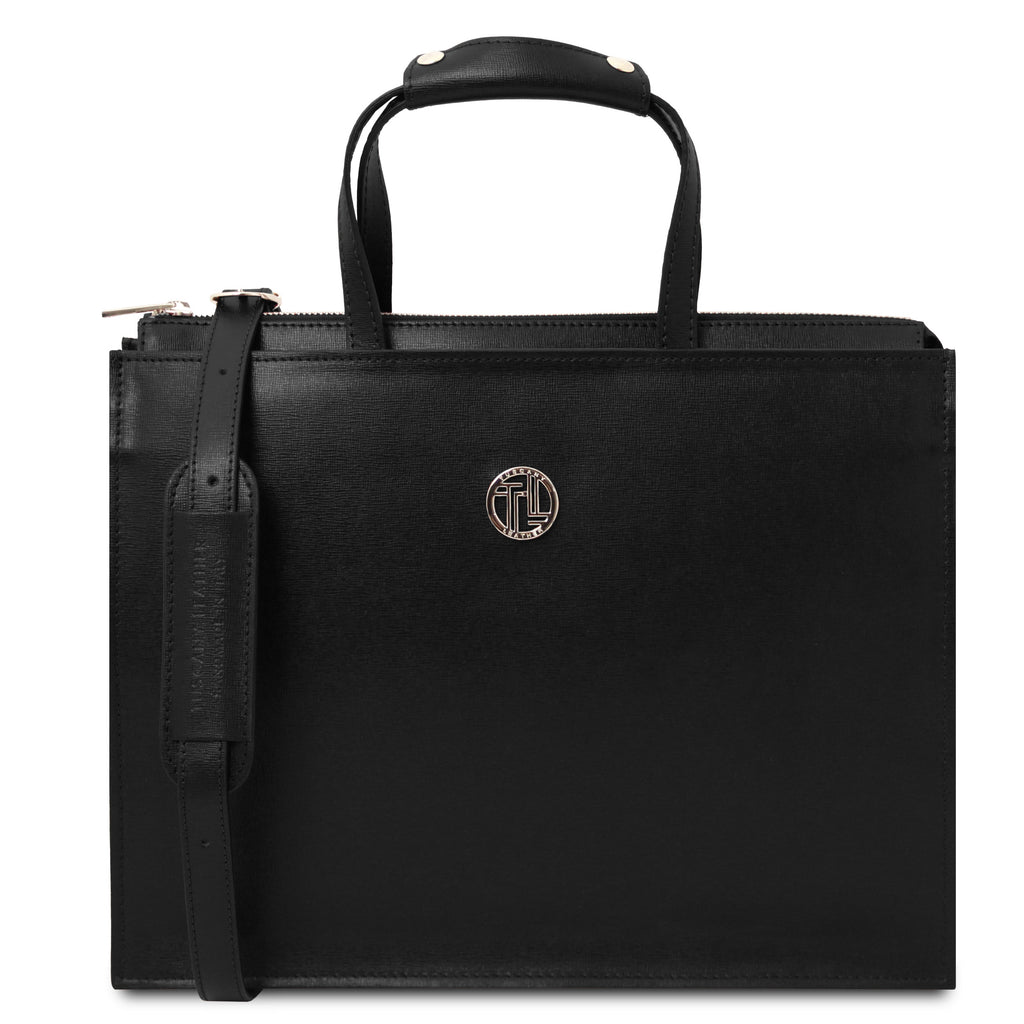 PALERMO — Serviette business en cuir Saffiano 3 compartiments