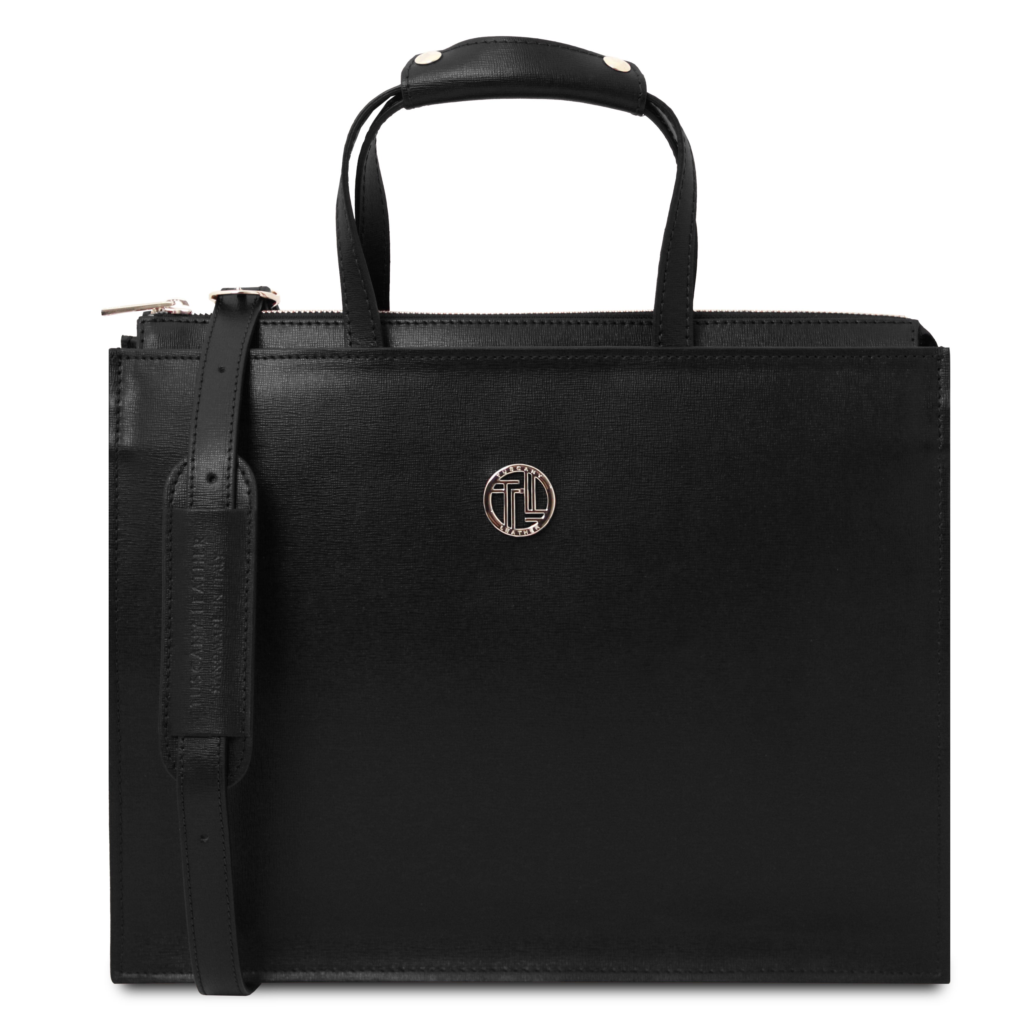 PALERMO — Serviette business en cuir Saffiano 3 compartiments