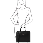PALERMO — Serviette business en cuir Saffiano 3 compartiments