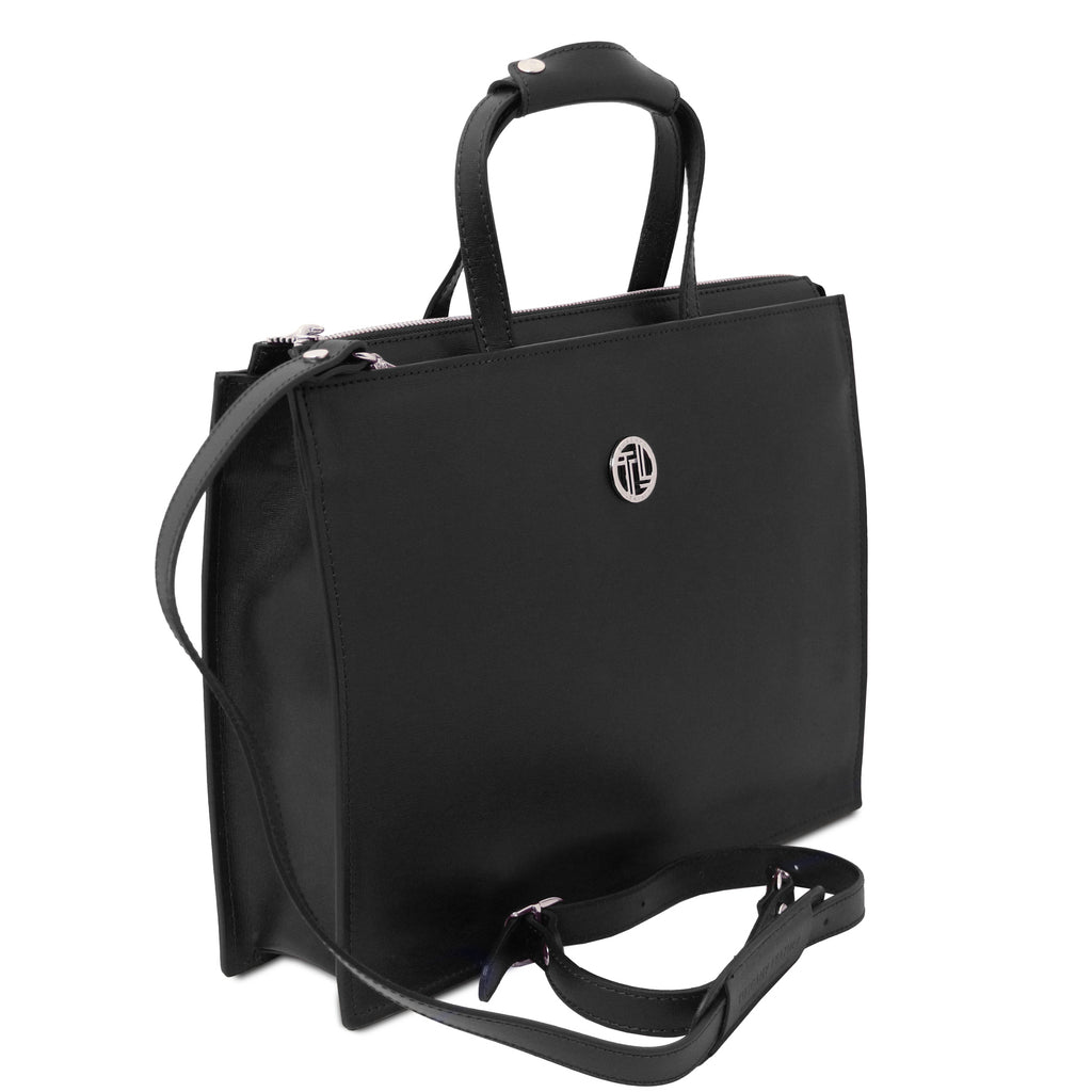PALERMO — Serviette business en cuir Saffiano 3 compartiments