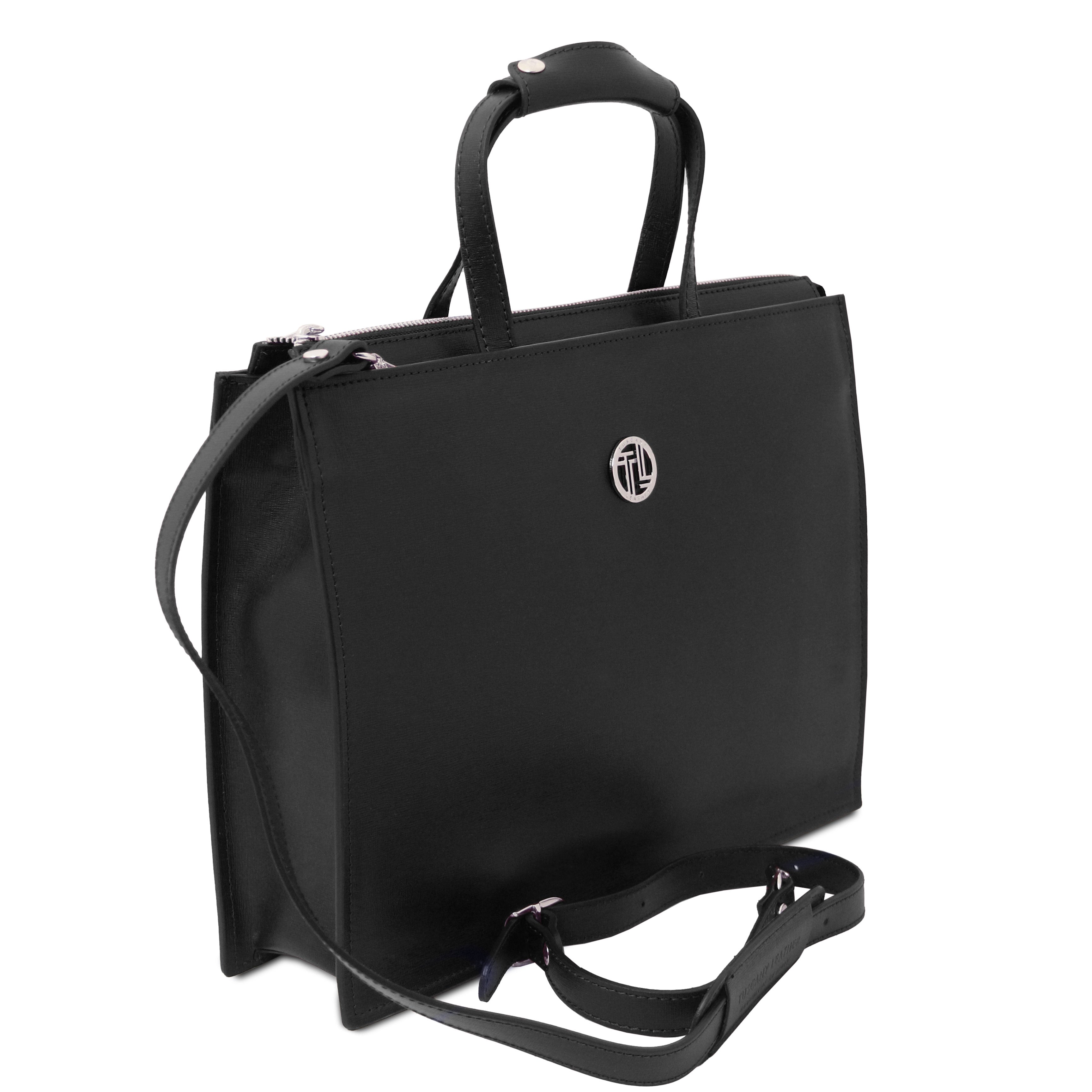 PALERMO — Serviette business en cuir Saffiano 3 compartiments