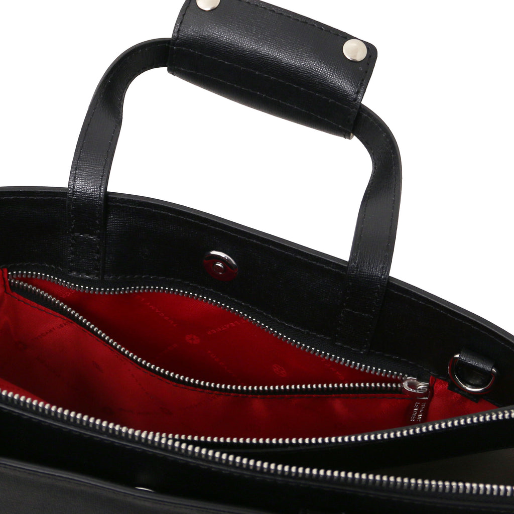 PALERMO — Serviette business en cuir Saffiano 3 compartiments