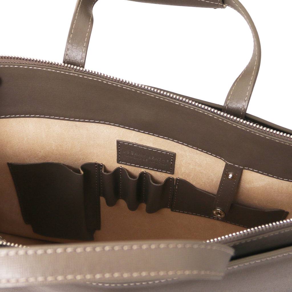 PALERMO — Serviette business en cuir Saffiano 3 compartiments