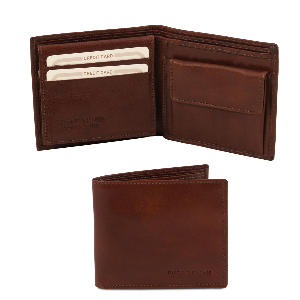 Portefeuille homme TUTTO en cuir pleine fleur 3 volets
