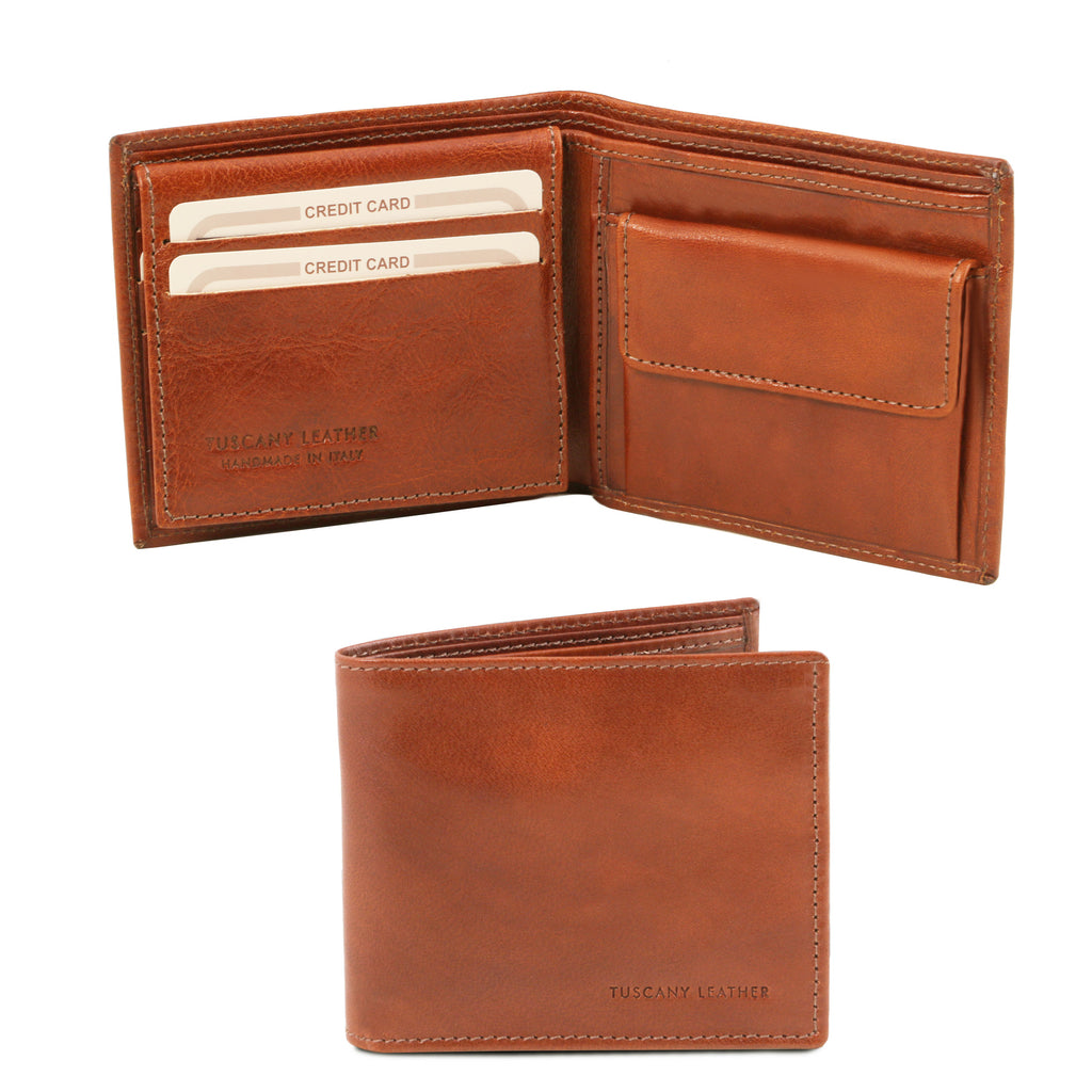 Portefeuille homme TUTTO en cuir pleine fleur 3 volets
