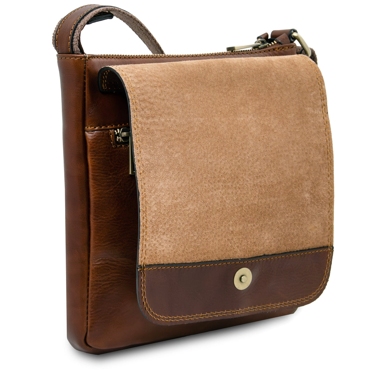 Sac bandoulière homme JIMMY cuir pleine fleur poche frontale