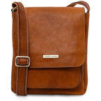 Sac bandoulière homme JIMMY cuir pleine fleur poche frontale