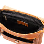 Sac bandoulière homme JIMMY cuir pleine fleur poche frontale