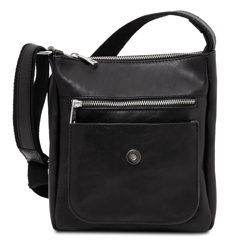 Sac bandoulière homme JIMMY cuir pleine fleur poche frontale