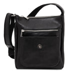 Sac bandoulière homme JIMMY cuir pleine fleur poche frontale