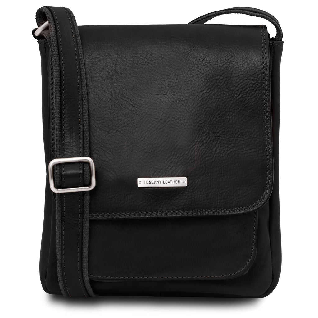 Sac bandoulière homme JIMMY cuir pleine fleur poche frontale