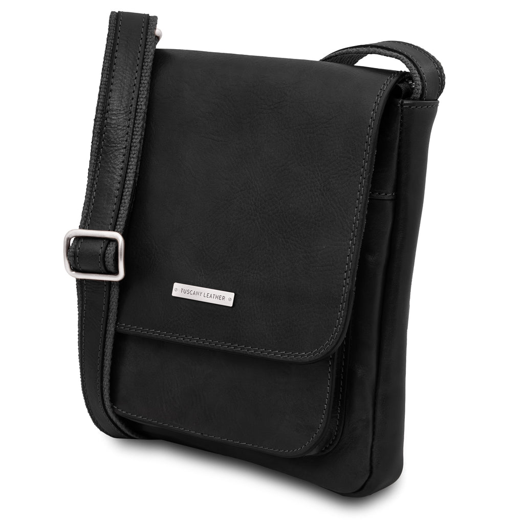 Sac bandoulière homme JIMMY cuir pleine fleur poche frontale