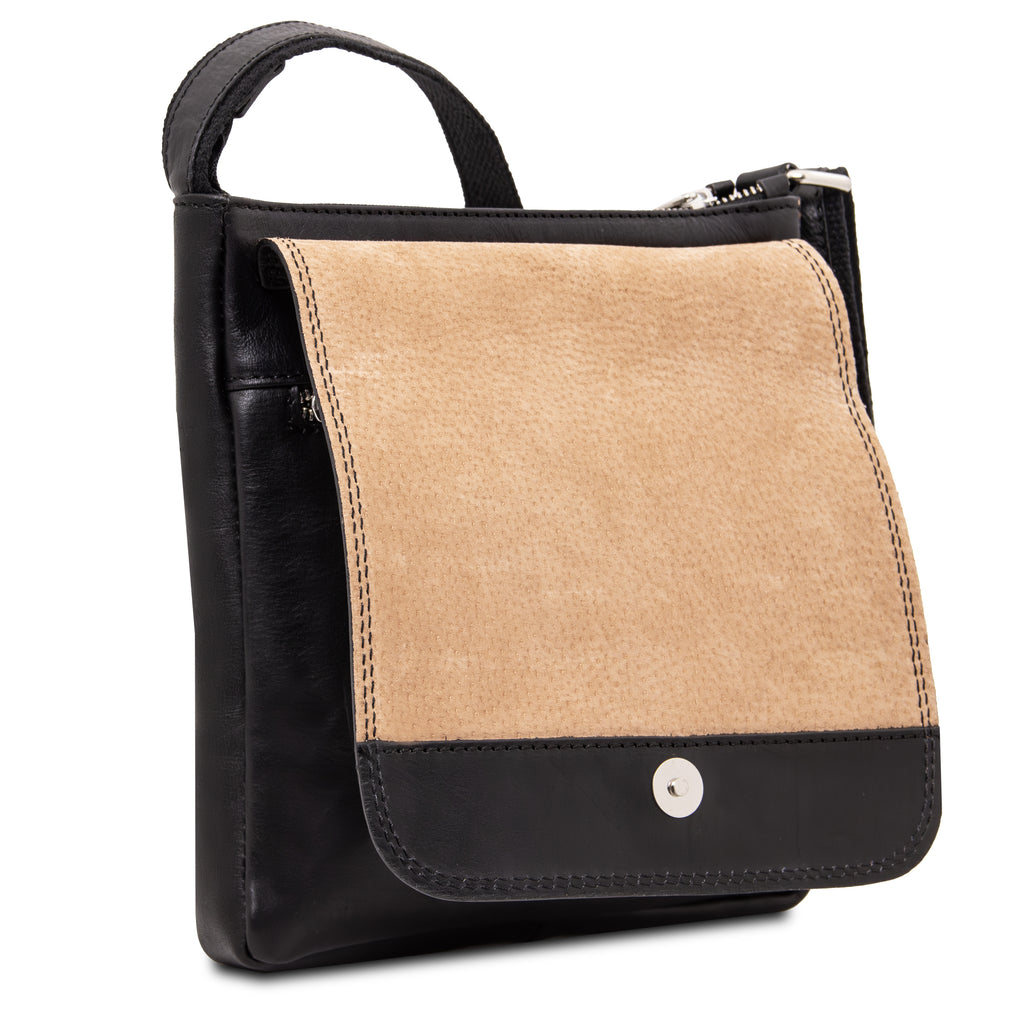 Sac bandoulière homme JIMMY cuir pleine fleur poche frontale