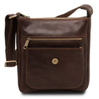 Sac bandoulière homme JIMMY cuir pleine fleur poche frontale