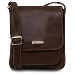 Sac bandoulière homme JIMMY cuir pleine fleur poche frontale