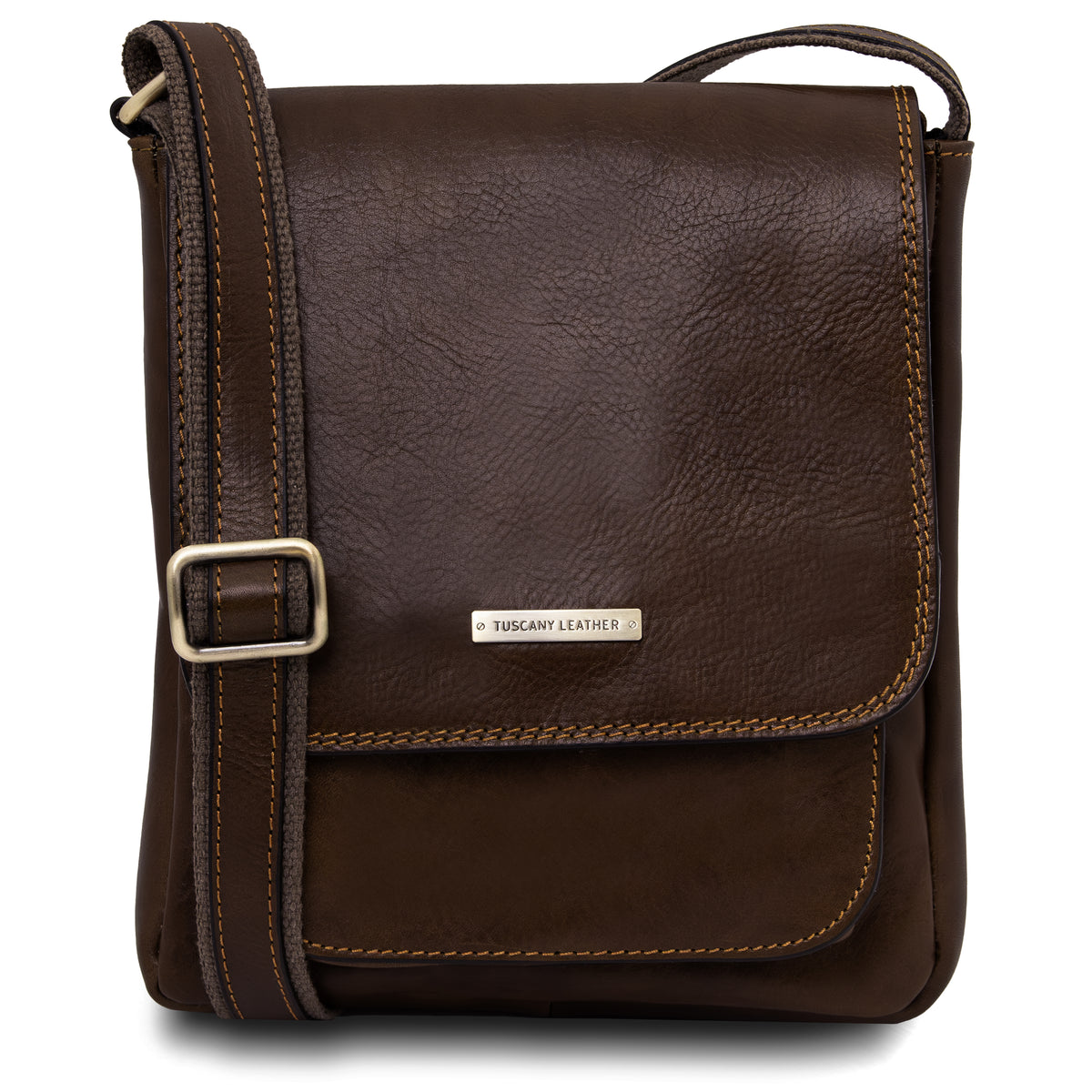 Sac bandoulière homme JIMMY cuir pleine fleur poche frontale