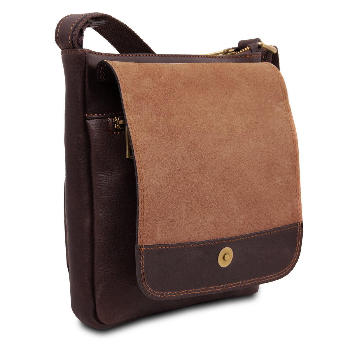 Sac bandoulière homme JIMMY cuir pleine fleur poche frontale