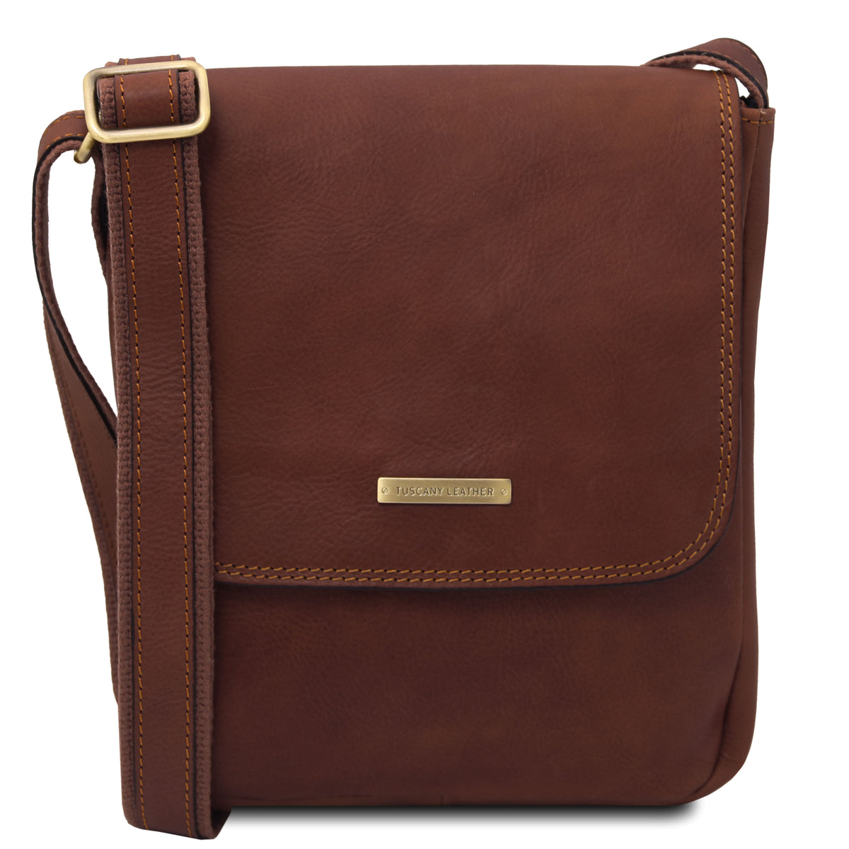 Sac bandoulière homme JOHN cuir pleine fleur zip frontal