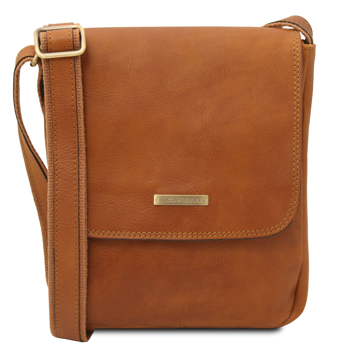 Sac bandoulière homme JOHN cuir pleine fleur zip frontal