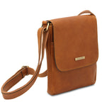 Sac bandoulière homme JOHN cuir pleine fleur zip frontal