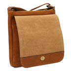 Sac bandoulière homme JOHN cuir pleine fleur zip frontal