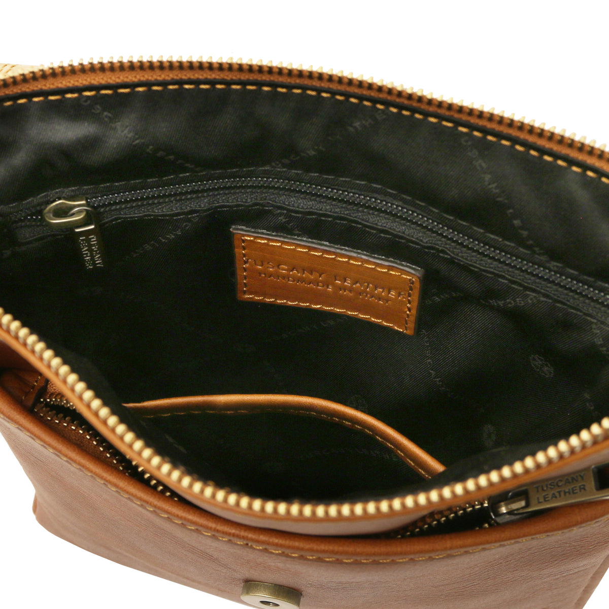 Sac bandoulière homme JOHN cuir pleine fleur zip frontal