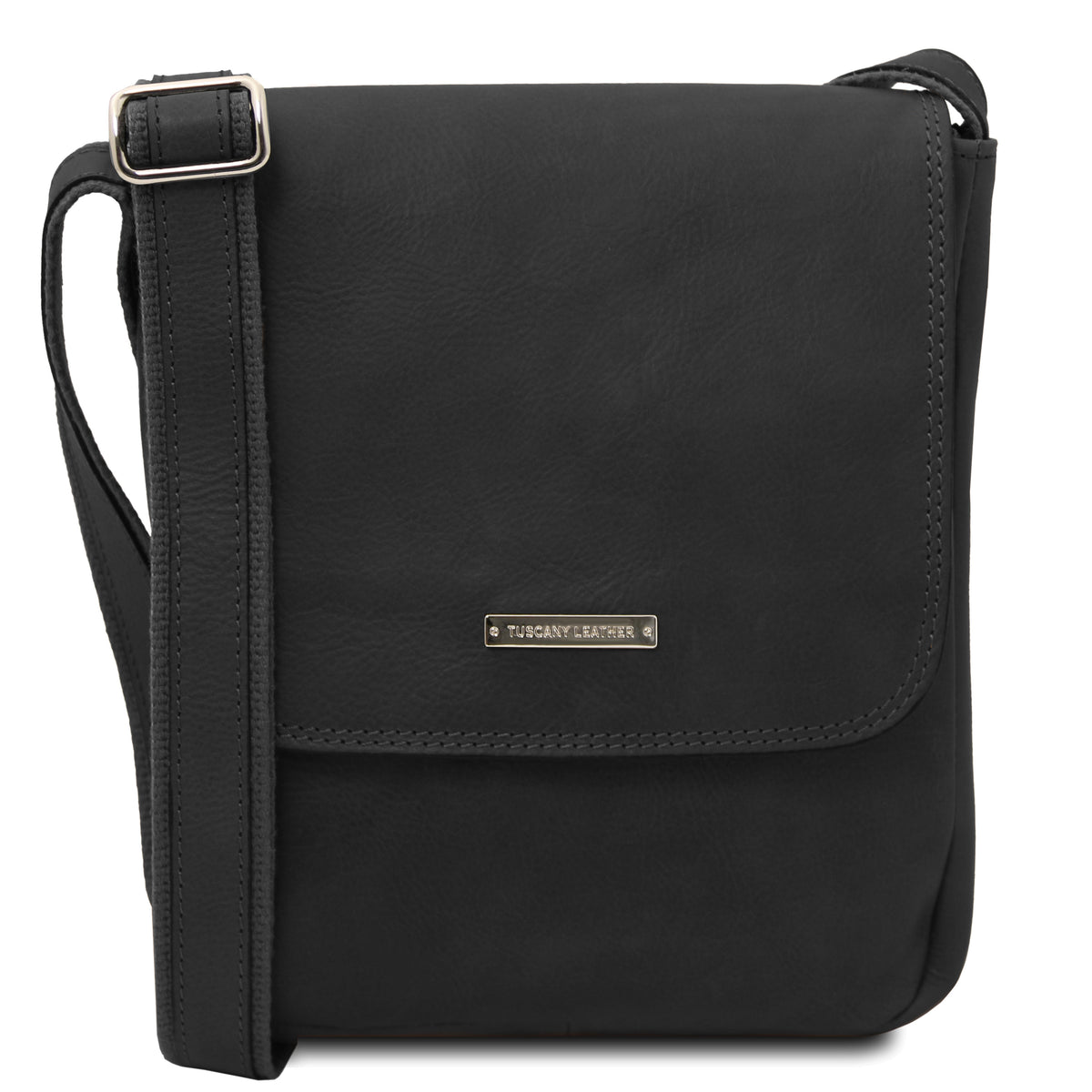 Sac bandoulière homme JOHN cuir pleine fleur zip frontal