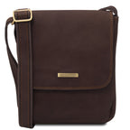 Sac bandoulière homme JOHN cuir pleine fleur zip frontal
