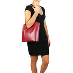 Patty - Sac cabas convertible en cuir Saffiano