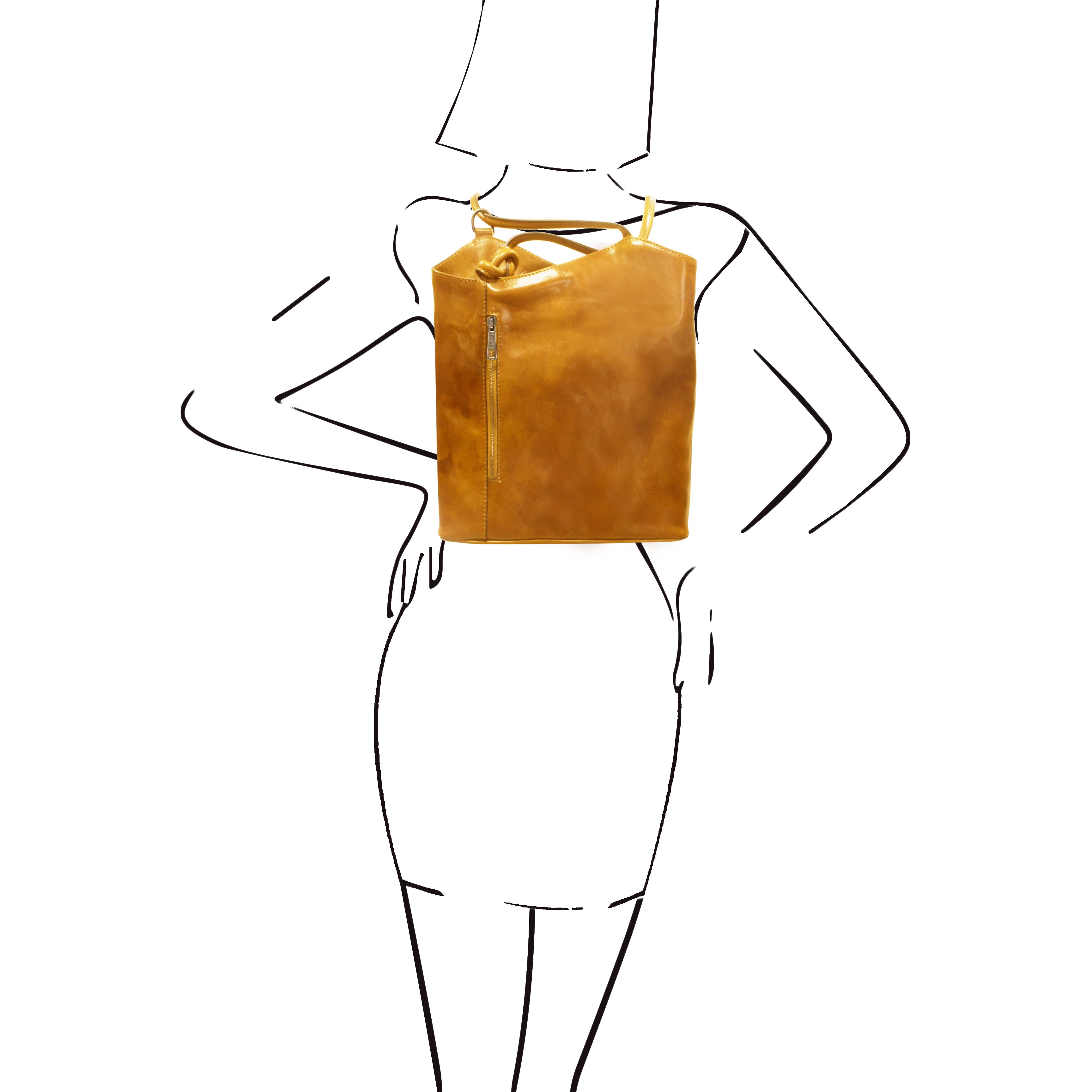 PATTY — Sac convertible cuir pleine fleur italien