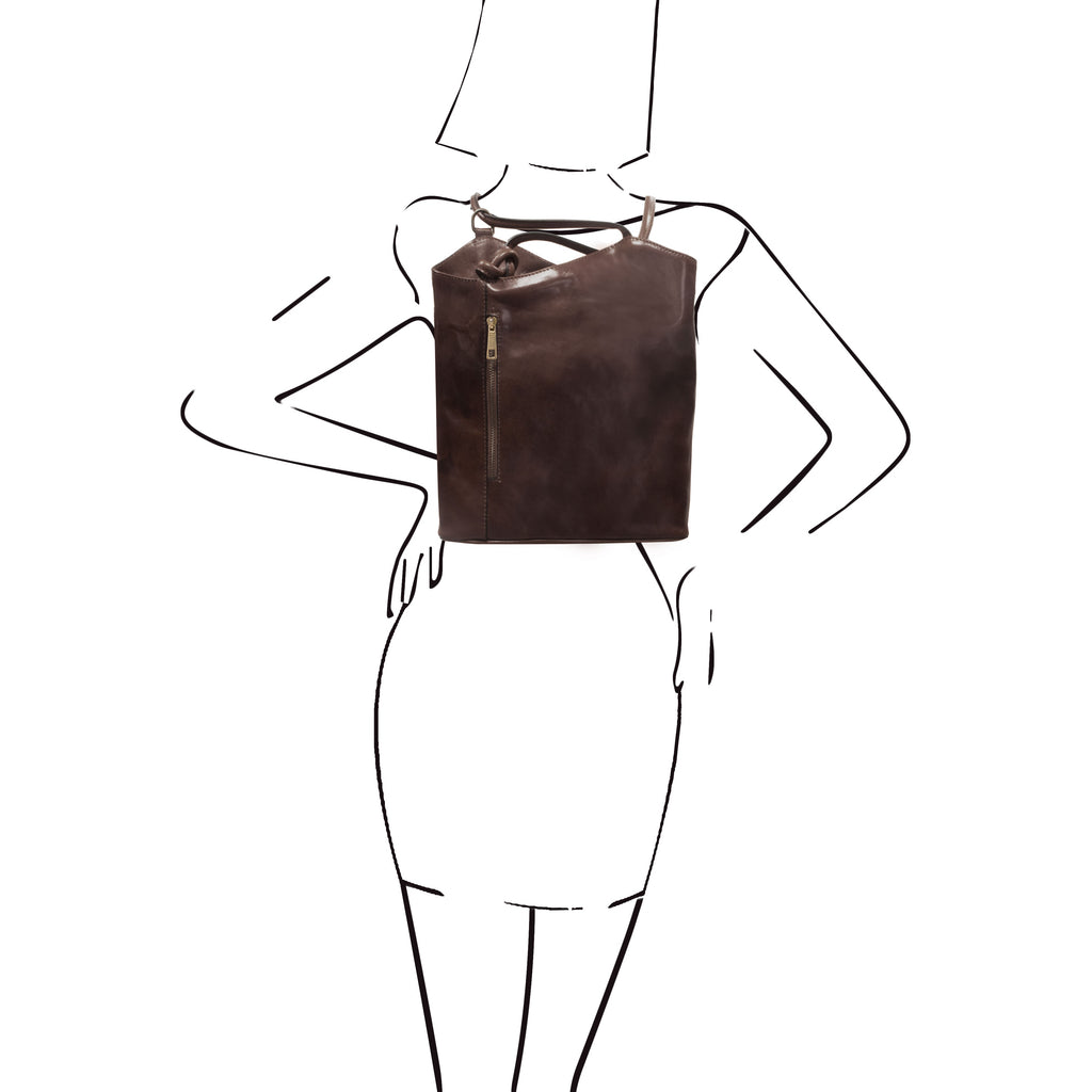 PATTY — Sac convertible cuir pleine fleur italien
