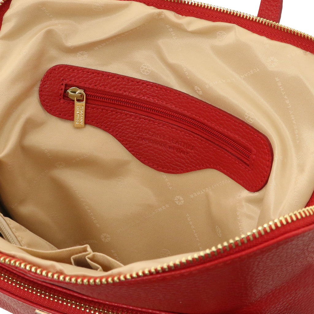 VARENNA — Sac à dos organisé en cuir grainé